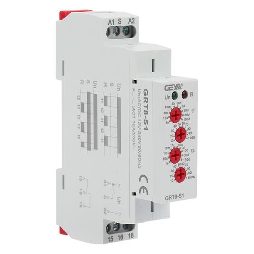 Jadeshay Delay Relay - GRT8-S1 Mini Asymmetric Cycle Timer ON/Off Repeat Cycle Time Relay AC/DC12-240V