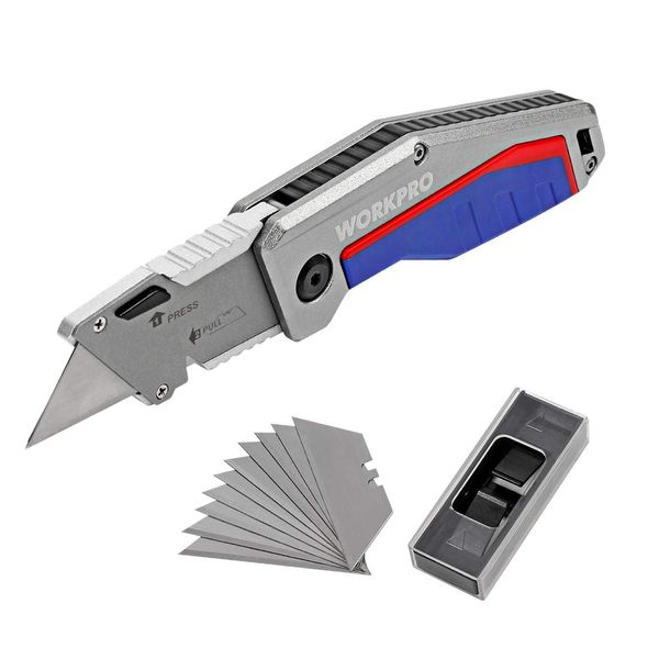 WORKPRO Cutter Knife, Retractable Carpet Knife, .