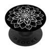 Mandala White Pattern Gift for Flower Lovers PopSockets PopGrip: Swappable Grip for Phones & Tablets