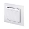 Retrotouch Crystal Quad Light Switch, White Chrome Trim, 2-Way, 10AX