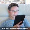 EYECEDAR 5-Pack Reading Glasses Men Blue Light Blocking Half Frame Rectangle Style Spring Hinges Readers 1.50