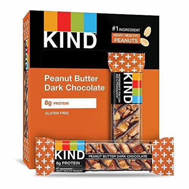 KIND Bars, Peanut Butter Dark Chocolate, Gluten Free, 1.4oz, 12 Count