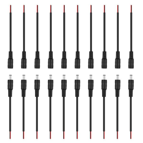 MELODAY DC Power Supply Connector Outer Diameter 0.2 inch (5.5 mm) Inner Diameter 0.08 inch (2.1 mm) Female Power Supply, AC Adapter, DC Connector, DC Adapter DIY Power Cable, DC Connector for CCTV Cameras, IP Cameras, DVRs, Routers, Web Cameras, AHD Secu