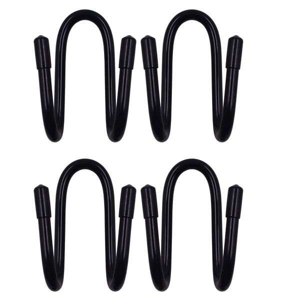 YYST Flexible Over The Seat Hard Hat Rack Holder Back Seat Hanger Headrest Hanger Headrest Hook (Black X 4 Pack)