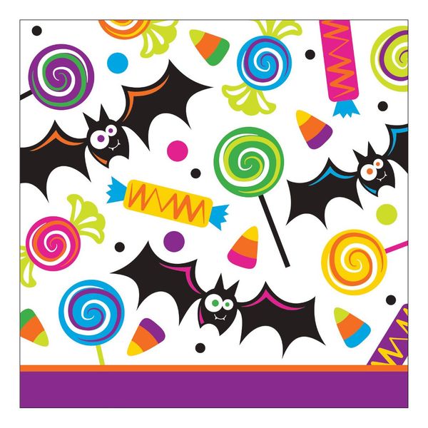 Creative Converting 316993 16 Count Paper Beverage Napkins, Gone Batty