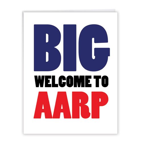 NobleWorks - 50th Big Funny Birthday Card (8.5 x 11 Inch) - Group Milestone Notecard for Year Old, Birthday Congrats - Welcome to AARP 50 J4869BDG