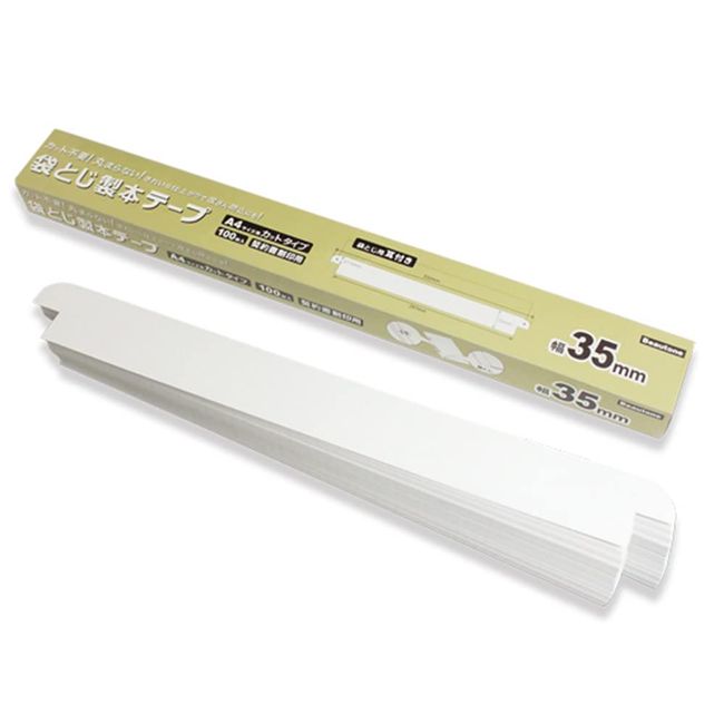 Button Japan FS35-A4-W100 Binding Tape, 1.4 inches (35 mm) Wide, A4 Cut Type, 100 Sheets, For Contract Marking White