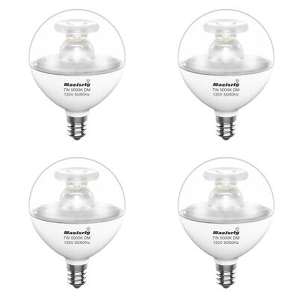 G16.5 Light Bulb LED, 60W Equivalent, Small Round Light Bulbs, E12 Candelabra...