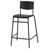 Ikea STIG/Stig: Bar Stool with Backrest, Black/Black (104.984.19)