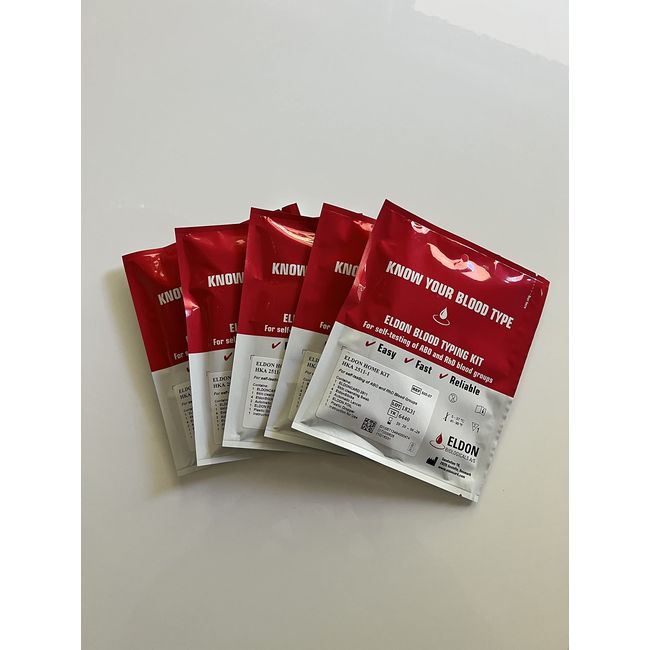 Eldoncard Inc Rapid Blood Type Test (2 Complete Kits) Air Sealed Envelope, Safety Lancet, Micropipette, Cleansing Swab