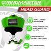 RingMaster Head Guard HeadGear Boxing MMA Martial Arts Kick Protector (Small-Medium, Green/White)