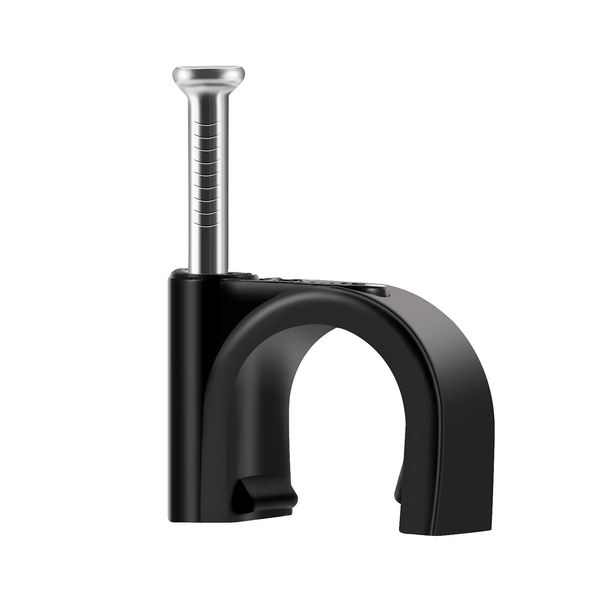 ERKXD Cable Clips Black with Steel Nails, 10mm Wire Clips to Wall, Black Round Cable Nail Clips