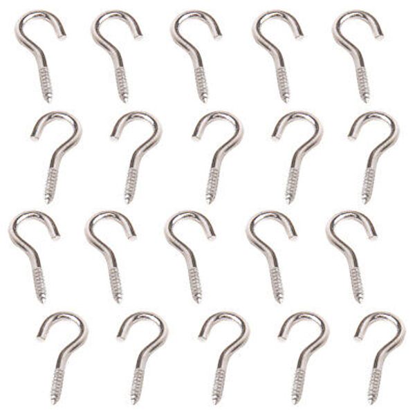 100pcs Ceiling Hooks Heavy Duty Cup Hook Holder Stainless Steel Screws Hooks