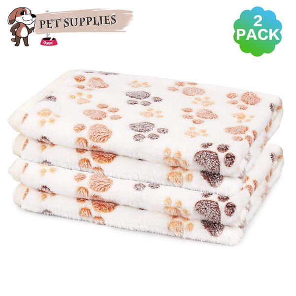 2x Machine Washable Pet Blanket Soft Fleece Blankets For Dog Cat Puppy 47x31inch