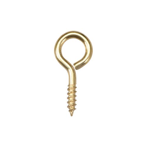 uxcell 25pcs Small Screw Eye Hook 28mm Self Tapping Screws Carbon Steel Screw-in Hanger Eye Shape Ring Hook Gold