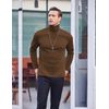 Coofandy Mens Casual Basic Thermal Turtleneck Slim Fit Pullover Thermal Sweaters, Brown, X-Large