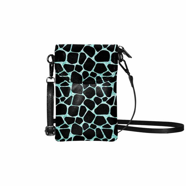 Crossbody Bag Cell Phone Purse, Black and Green Pattern - Cp641 - One Size