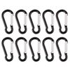 10 Small Black Carabiner Camping Push Spring Snap Clip Hook Keychain Ring 1"-2"