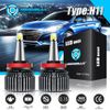 8-Sides H11 LED Headlight Super Bright Low Beam Bulbs Conversion Kit 6500K White