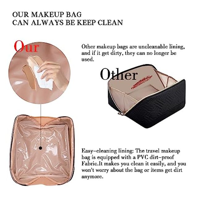 Bags, Travel Makeup Bag Large Makeup Bag Opens Flat For Easy Access