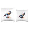 Splash Art Roadrunner Chaparral Bird Throw Pillow