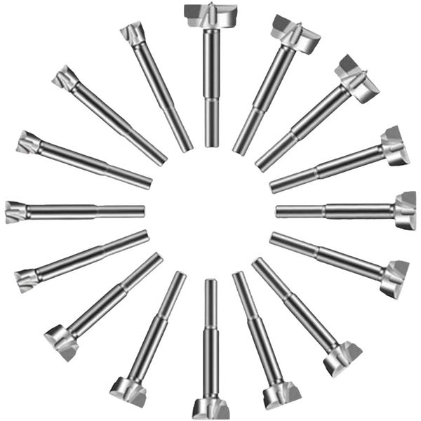 UPstore Bore Bit, Counterbore Drill, Fosner Bit, 0.6 - 1.4 inches (15 - 35 mm), Set of 16, Hole Saw, For Carpentry, Titanium Coated Stainless Steel