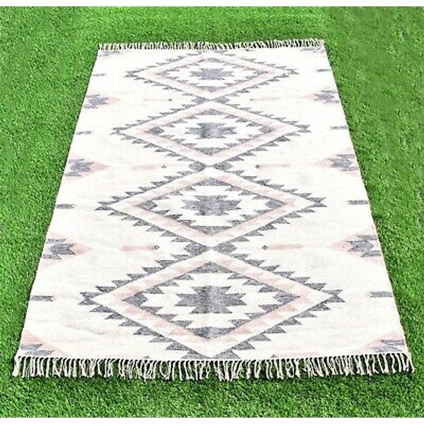 5X8 Ft. Mat Wool & Cotton Door Mat Hall Runner Decorative Rug Reversible Carpet