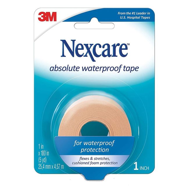 3M Nexcare First Aid Tape Absolute Waterproof Easy Tear 1 in x 5 yd 1ct 6 Pack