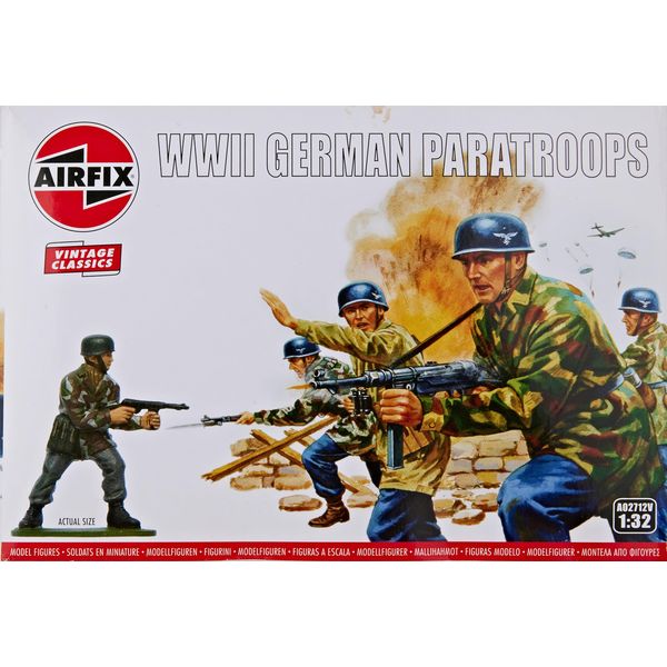 Airfix A02712V WWII German Paratroops Vintage Classics Figures 1:32 Scale Model Kit