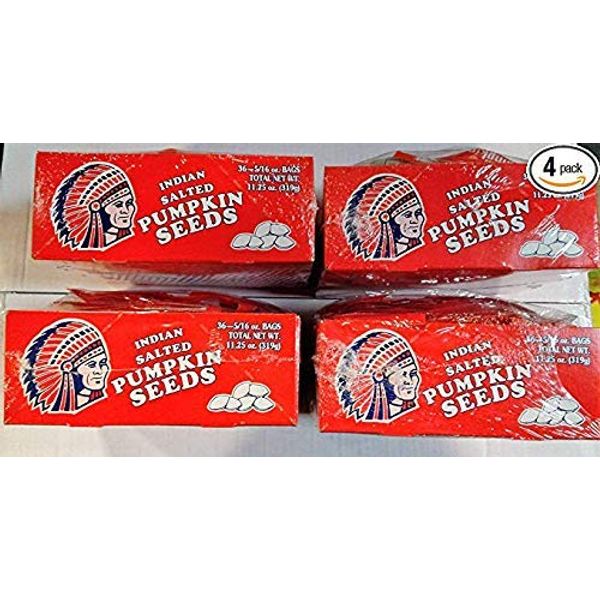 Indian Pumpkin Seeds Salted (4 box deal) , 5/16 oz, 36 count (144 bags) From Candy World