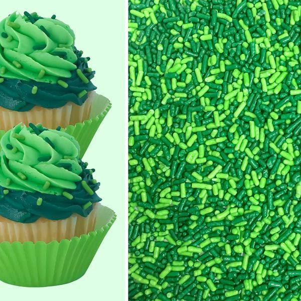 Green Grass Cake Pop Cookie Cupcake Cakes Semi-Sweet Edible Confetti Decorations Sprinkles Desert Jimmies Toppers 6oz Bag