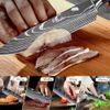 5Pcs Kitchen Knives Set Japanese Damascus Pattern Cleaver Chef's Knife Gift Box