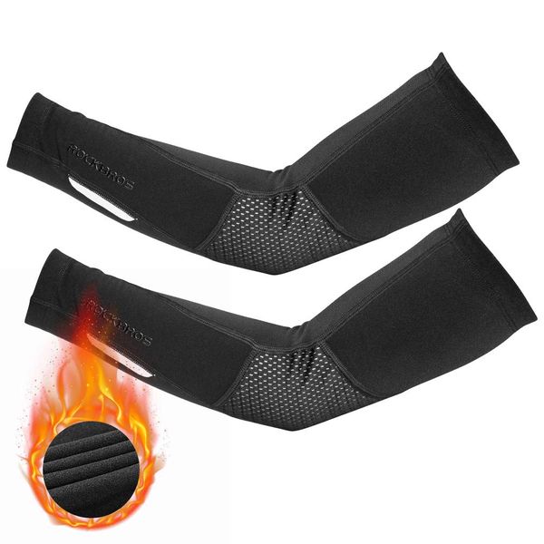 ROCKBROS Radsport Armlinge Arm Sleeves Beinlinge Knieschutz Winter Anti Rutschen Armwärmer Beinwärmer für Laufen Fußball Basketball Herren/Damen S-3XL (1 Paar) Armlinge L-XL