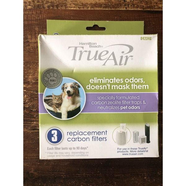 New In Box Hamilton Beach TrueAir 3 Replacement Carbon Filters Pet Odors 04234G