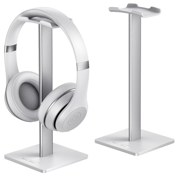 New bee Universal Headset Stand for Over Sennheiser Headphones Sony, Audio-Technica, Bose, Shure, AKG, Gaming Headphones and Display Headphones, Aluminium + TPU + ABS, White