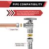 EFIELD 1/2" Nominal (5/8"OD) Compr.× 3/8" OD Compr. Angle Stop Valve 1/4 Turn