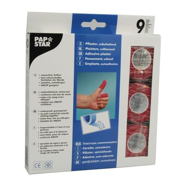 Papstar 11085 Self-Adhesive Plaster Rolls 5 m x 2.5 cm Pack of 9 Red