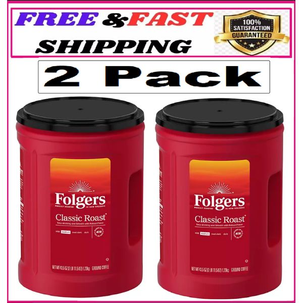 2 pack-Folgers Classic Roast Ground Coffee (43.5 oz.)