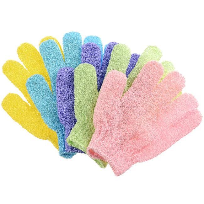 UUYYEO 8 Pairs Exfoliating Bath Gloves Shower Scrub Gloves Double Sided Body Wash Mitts Body Scrubber Scrubbing Glove for Shower Massage