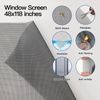 Window Screen Door Repair Kit Include Window Screens Mesh 48"x114" with All Tools in Window Screen Replacement(Screen Rollers, Splines, Hook), Yolovit