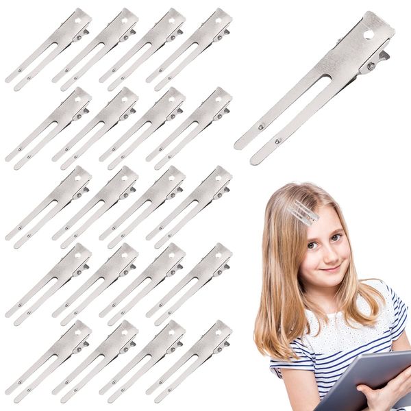 100pcs Hairdressing Double Fork Curl Clips,Pin Curl Clips,Iron Material Double Fork Design Durable Styling Tool for Professional Hairdressing, Perm, Home DIY