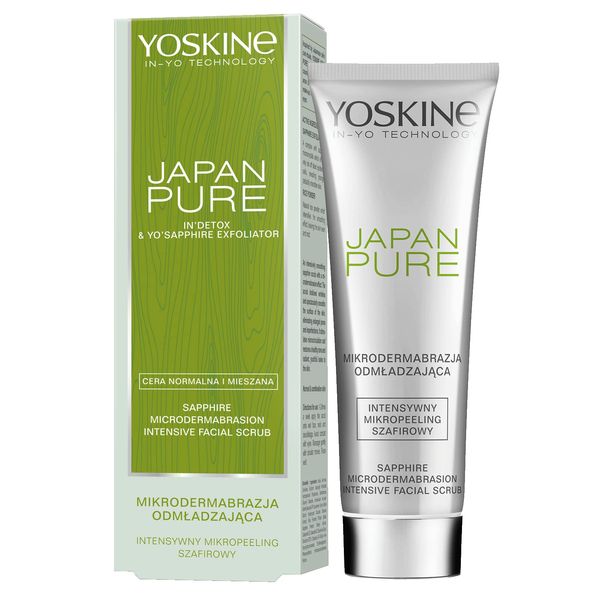 Yoskine Japan Pure Peeling Gesicht (75 ml) - Gesichtspeeling Frau - Effektive Gesichtspflege - Glättende Skincare - Intensive Saphir Gesichtsreinigung - Mikrodermabrasion