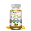 2 Bottles Vitamin B Complex Caps B1,B2,B3,B5,B6,B7,B9,B12, Immune Support Pills