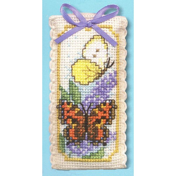 Textile Heritage Butterflies Buddleia Sachet Cross Stitch Kit