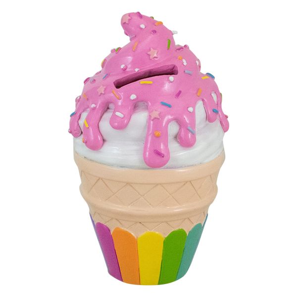 7" Children's Colorful Ice Cream Cone Coin Bank