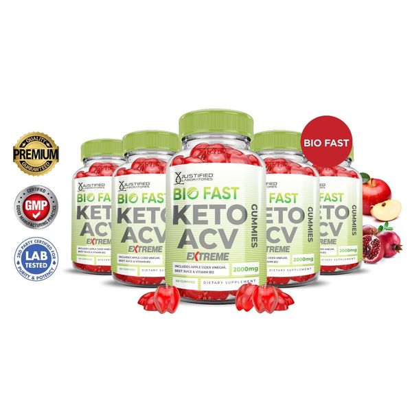 Bio Fast Keto Extreme ACV Gummies 2000MG Apple Cider Vinegar 300 Gummys