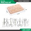 19 Pieces Practice Suture Kit with Pad for Medical Veterinary Student Training