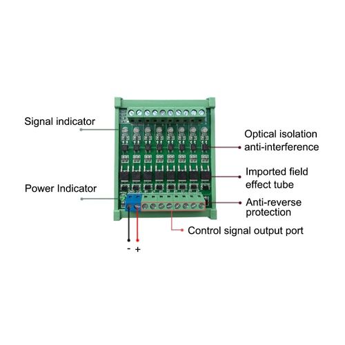 DONGKER 8-Channel PLC Amplifier Circuit Board,DC 3.3V/DC 5V Optocoupler Isolated Module PLC NPN Signal Converter