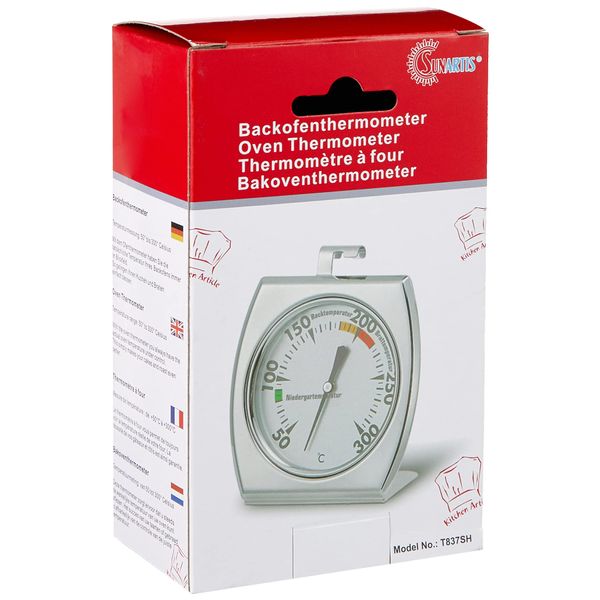 Sunartis T837H Oven Thermometer Stainless Steel Approx. 7 x 8 cm, stainlesssteel, 1-Pack