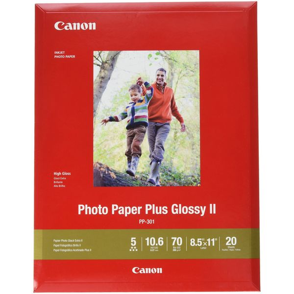 CanonInk 1432C003 Photo Paper Plus Glossy II 8.5" x 11" 20 Sheets